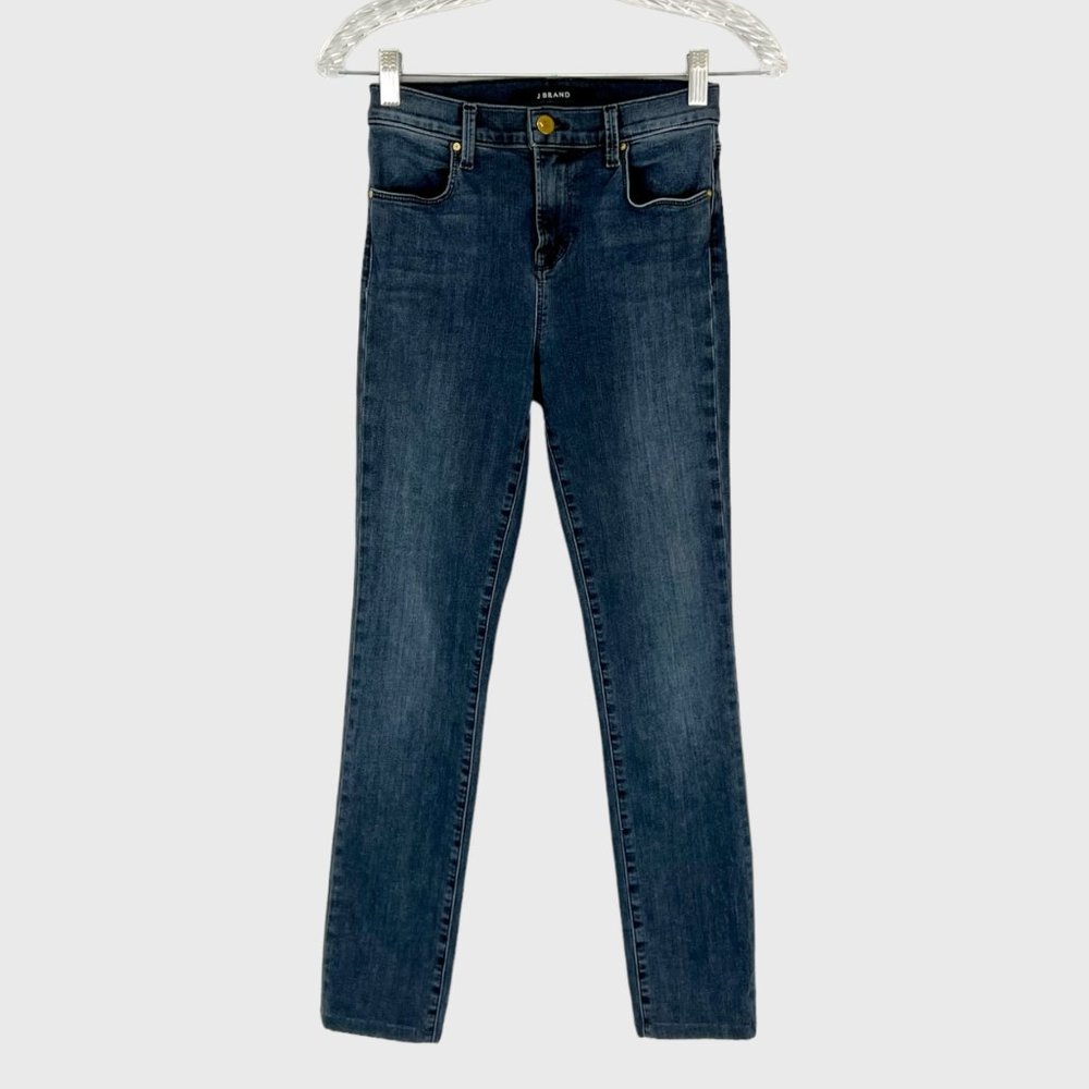 J Brand Womens High Rise Rail Cropped Skinny Jeans Crush Wash size 26